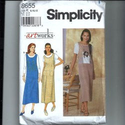8655 SIMPLICITY PULLOVER BACK TIED STRT JUMPER, PATCHWORK APPLIQUE  PATTERN 20-24